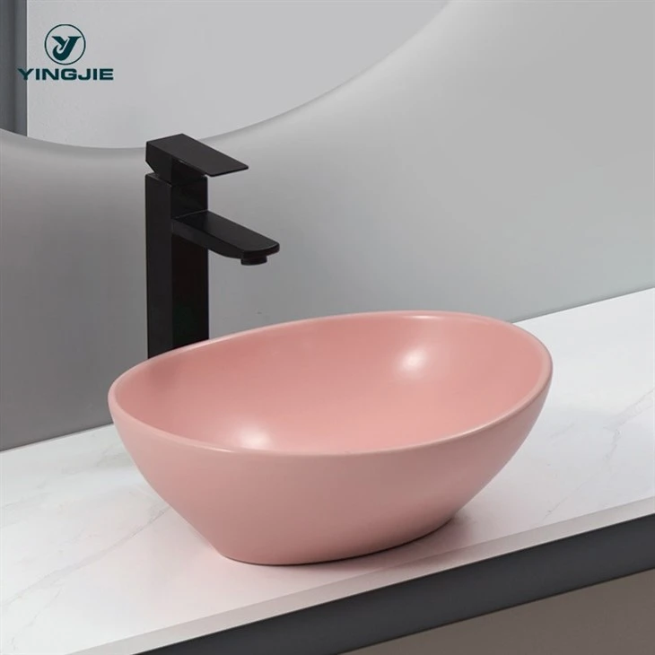 Umywalka ceramiczna z kolorową, matową glazurą